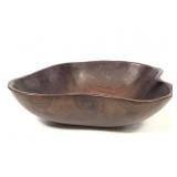 Hand Carved Asymmetrical Walnut Wood Bowl