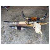 4 Pair of Mounted Bull Horns