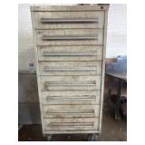 8 Drawer Metal Cabinet on Casters w/Tools & More