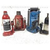 4 Hydraulic Jacks of Various Sizes