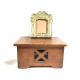 Very Small Wood Stool & Picture Frame