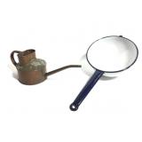 Haws Copper Watering Can & Enamelware Colander