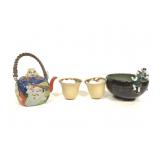 Art Deco Teapot Demitasse Cups Sumida Gawa Bowl