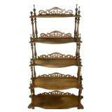 Antique 5 Tier Spindle Whatnot Shelf