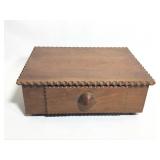 Folk Art Box w Chipped Carved Notch Edges