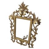 Brass Rococo-Style Easel Back Photo Frame