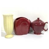 Red Wing Art Deco Vase McCormick Teapot & Vase