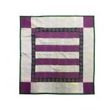 Large Vtg Handmade Purple Green Quilt 91' x 91'