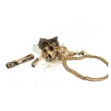 Animal Skull w AF Trade Beads Snake Vertebrae NL+