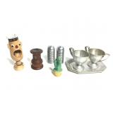 Aluminum Cream Sugar Tray  & Salt & Pepper Shakers