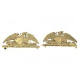 Pr Brass Spread Eagle Plaques / Paper Weights
