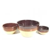 3 Stoneware Mixing Bowls