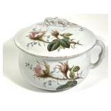 Meakin Ironstone Chamber Pot w Lid Moss Rose Pat