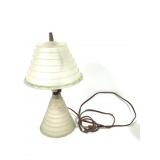 Art Deco Stepped Frosted Green Art Glass lamp