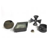 Oaxacan Ceremonial Wedding Bell & 3 Bronze Pots
