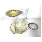George Sakier Fostoria Bowl HP Compote Etched Vase