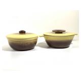 Vtg 50s Hull USA Pottery Casserole & Divided Dish