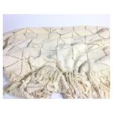 Vtg White Crocheted Bedspread