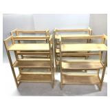 Four 3 Tier Folding Shelves
