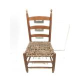 Primitive Ladder Back Side Chair w/ Woven Seat