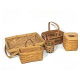 5 Pcs Woven Baskets w Longaberger
