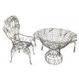 3 Wire Metal Egg Baskets & Dec Chair