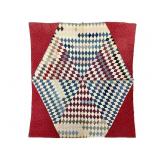 Early Handmade Diamond Quilt 73' x 76'