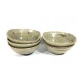 5 Art Pottery Stoneware Bowls Signed