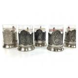 5 Russian Tea Glasses
