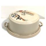 Art Decco Hand Painted Enamelware Cake Carrier