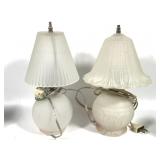 2 Glass Lamps w iridescence