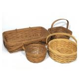 4 Pcs Woven Baskets w Longaberger