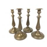 Christolf 4 Bronze Color Candlesticks Marked