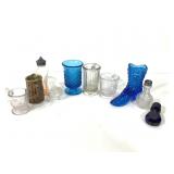 Vtg Glass Boot Salt Shaker & Mini Pitchers