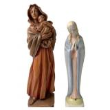 Sacrart Porcelain & ANRI Carved Wood Virgin Marys