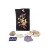 Floral Needlework, Beaded Purses,  +