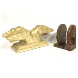 Art Deco Greyhound & Lucky Horse Head Bookends