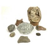 Glass Flower Frog Geode Paper Weight & Specimens