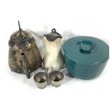 Halls Art Deco Bowl w Lid Art Nouveau Teapot Cups+