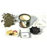 Erphila Art Pottery Metal Bookend Ashtray Trinket