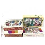 5 Boxes Glass Vtg Christmas Ornaments Shiny Brite+