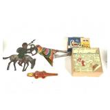 Tin Litho Swimming Duck Flying Bird Croc Clicker+