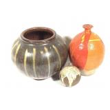 3 Art Pottery Vases Signed