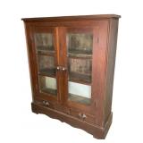 Antique Showcase Cabinet w/ 2 Drawers