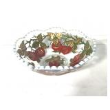 Dugan Goofus Pressed Glass w Hand Painted Peaches