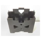 Vintage Black Magazine Rack Geometric Cutouts