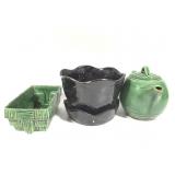 2 McCoy Planters & McCoy Teapot