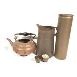 Vtg Metal Teapot & Pitchers