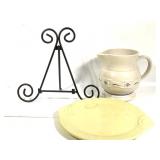 Fiestaware Plate Longaberger Pitcher w Stand