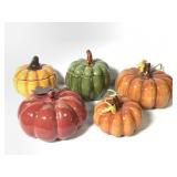 5 Ceramic Autumn Pumpkin Decor Pieces